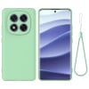 Силиконовый чехол Solid Color Liquid Silicone на Xiaomi Redmi Note 14 Pro 4G - зеленый