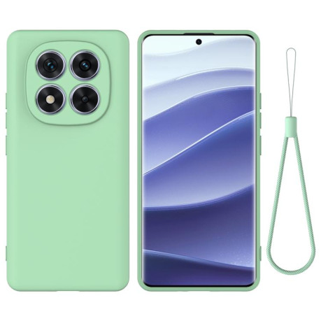 Силиконовый чехол Solid Color Liquid Silicone на Xiaomi Redmi Note 14 Pro 4G - зеленый