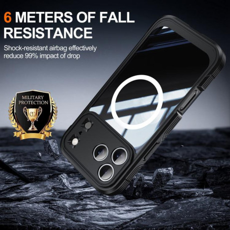 Двосторонний противоударный чехол Life Waterproof MagSafe Magnetic Rugged для For iPhone 17 Pro - черный