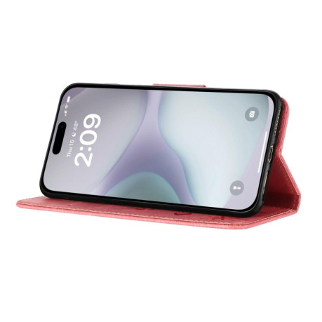 Чохол-книжка Embossed Butterfly для iPhone 16 Plus - рожевий
