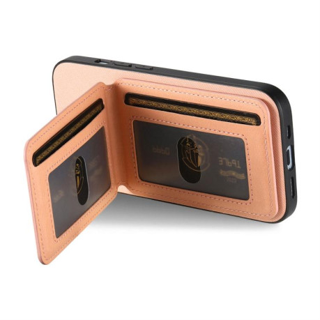 Чохол Twill Fabric Leather Vertical Flip RFID для OPPO Reno13 Pro Global - рожевий