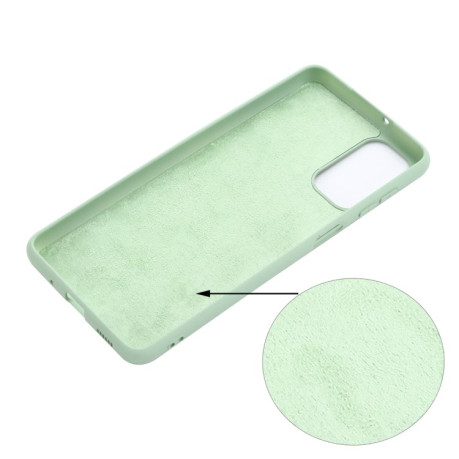 Силиконовый чехол Solid Color Liquid Silicone на Samsung Galaxy M52 5G - зеленый