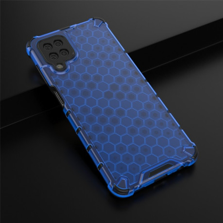 Противоударный чехол Honeycomb на Samsung Galaxy A12 - синий