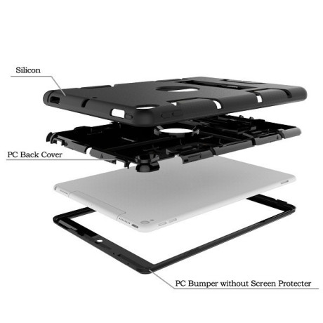 Противоударный Чехол с подставкой Robot Detachable черный для iPad  Air 2019/Pro 10.5