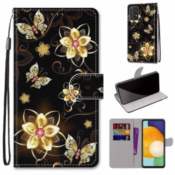 Чохол-книжка Coloured Drawing Cross Samsung Galaxy A53 5G - Gold Diamond Butterfly