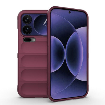 Силиконовый чехол Magic Flannel на Xiaomi 17 Pro Max — бордовый