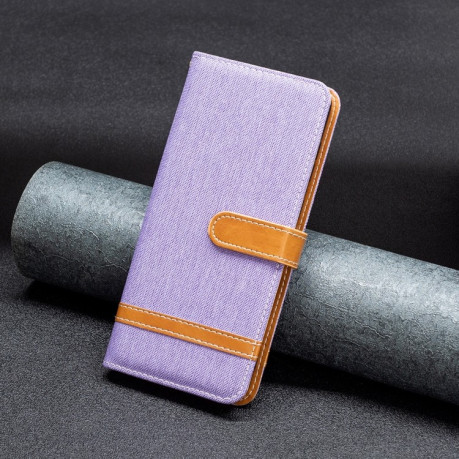 Чехол-книжка Color Matching Denim Texture на Xiaomi Mi 12 - фиолетовый