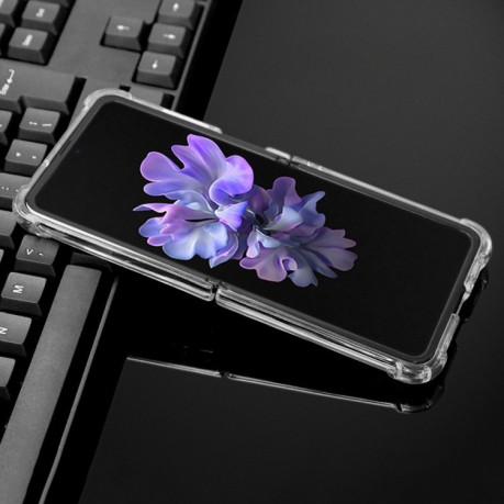 Силиконовый чехол Four-corner для Samsung Galaxy Z Flip - прозрачный