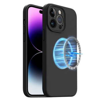 Противоударный чехол LK MagSafe Magnetic Silicone для iPhone 15 Pro Max - черный