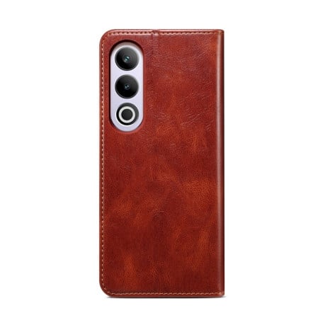 Чохол-книжка Simple з еко-шкіри Crazy Horse з воском на OnePlus Nord CE4 - коричневий