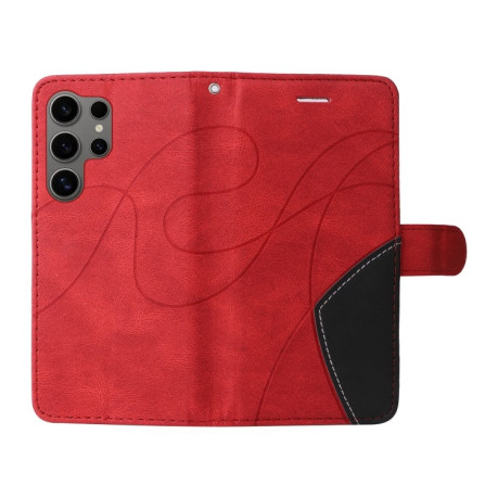 Чехол-книжка CaseNeo Splicing Dual Magnetic Buckle Leather для Samsung Galaxy S25 Ultra 5G - красный