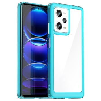 Противоударный чехол  Colorful Acrylic Series с цветной силиконовой боковиной на Xiaomi Redmi Note 12 Pro 5G/Poco X5 Pro - синий