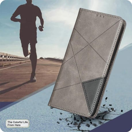 Чохол-книжка Rhombus Texture на Infinix Hot 60 Pro 4G - сірий