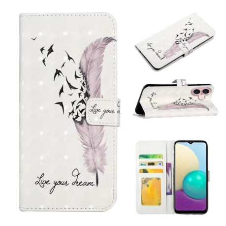 Чехол-книжка Oil Embossed Pattern для iPhone 16 Plus - Feather