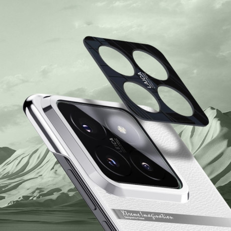 Чохол  Electroplating Plain-leather All-inclusive Shockproof для Xiaomi 14 - рожевий