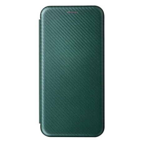 Чехол-книжка Carbon Fiber Texture на Vivo Y15s/Y15a - зеленый