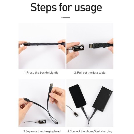 Зарядный кабель Baseus 2.4A Length: 85cm USB/Lightning для iPhone/iPad - черный