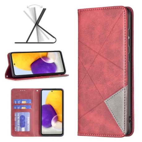 Чохол-книга Rhombus Texture для Samsung Galaxy A73 5G - червоний