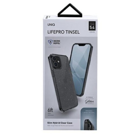 Оригинальный чехол UNIQ LifePro Tinsel на iPhone 12 mini - черный