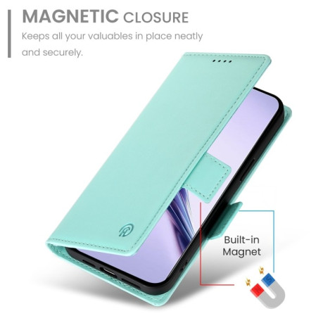 Чехол-книжка Side Buckle Magnetic Frosted Leather для Realme 13 Pro / 13 Pro+ Global - зеленый