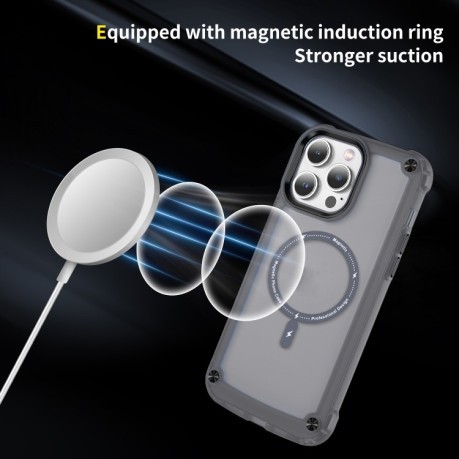 Противоударный чехол Skin Feel MagSafe Magnetic для iPhone 15 Pro Max - черный
