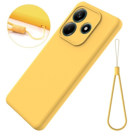 Силіконовий чохол Solid Color Liquid Silicone на Xiaomi Redmi Note 14 5G - жовтий