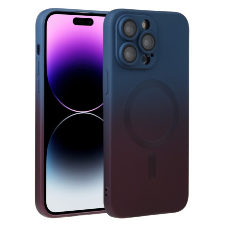 Противоударный чехол Liquid Silicone Full (Magsafe) для iPhone 15 Pro Max - сине-фиолетовый