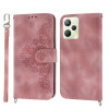 Чехол-книжка Skin-feel Flowers Embossed для OPPO Reno 8 4G/5G - розовый