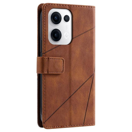 Чохол-книжка Skin Feel Splicing для OPPO Reno13 5G - коричневий