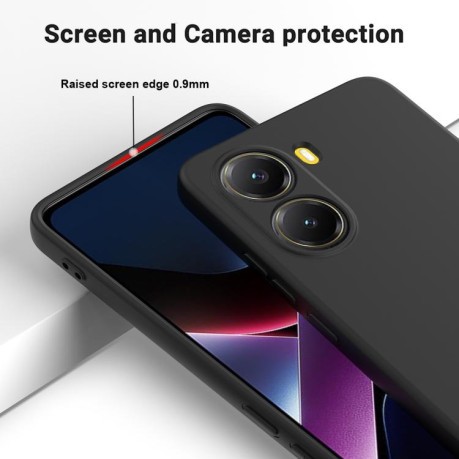 Силіконовий чохол Solid Color Liquid Silicone на Xiaomi Poco X7 Pro - чорний
