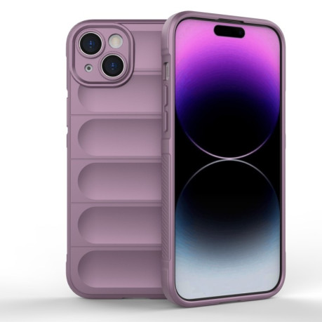 Силіконовий чохол Magic Flannel для iPhone 15 Plus - фіолетовий