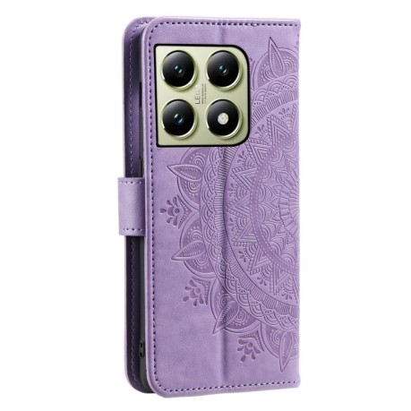 Чехол-книжка Totem Flower для Xiaomi 14T Pro - фиолетовый