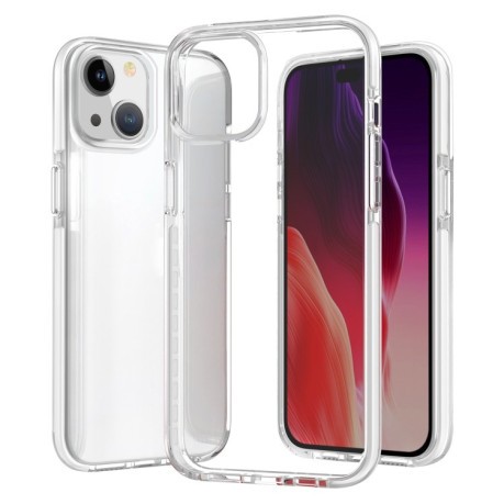 Протиударний чохол Two-color Shockproof для iPhone 15 Plus-прозоро-білий