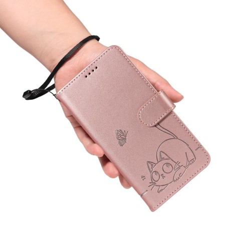Чехол-книжка Happy Cat Pattern для Xiaomi Redmi A5 4G - золото