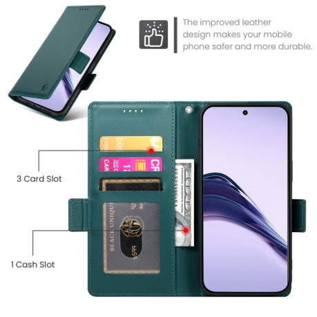 Чехол-книжка Side Buckle Magnetic Frosted Leather для Realme 13 Pro / 13 Pro+ Global - зеленый