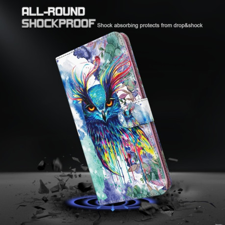 Чехол-книжка 3D Painting для Samsung Galaxy A04S / A13 / A13 5G - Watercolor Owl