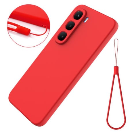 Силиконовый чехол Solid Color Liquid Silicone на Infinix Hot 60 Pro+ 4G - красный