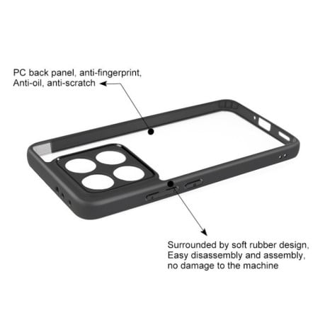 Ультратонкий чехол Frosted PC для Xiaomi 14T - черный