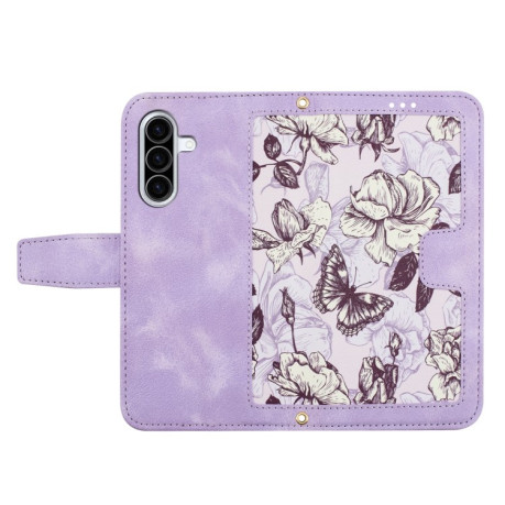 Чохол-книжка Floral Pattern Leather для Samsung Galaxy A36 - фіолетовий