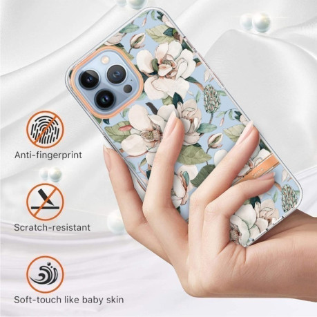 Протиударний чохол Flowers and Plants Series IMD TPU для iPhone 16 Pro Max - Gardenia