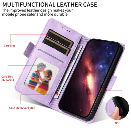 Чехол-книжка Embossed Rhombus Starry Leather для Xiaomi Redmi Note 14 4G 164.84mm - фиолетовый