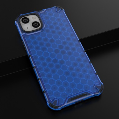 Противоударный чехол Honeycomb на iPhone 15 Plus - синий