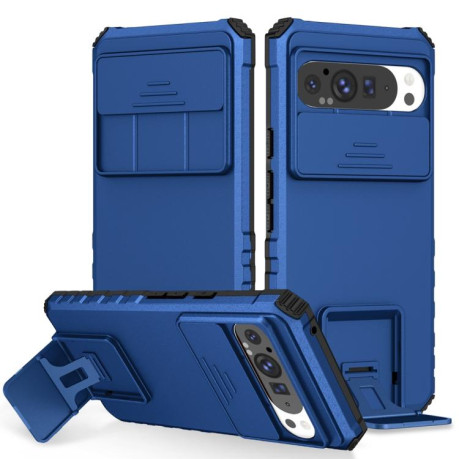 Противоударный чехол Stereoscopic Holder Sliding для Google Pixel 9 Pro XL - синий