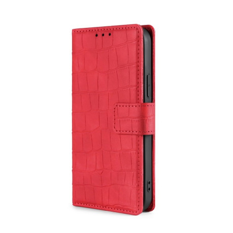 Чехол-книжка Skin Feel Crocodile Texture для Vivo V25 5G/V25e 5G/X80 Lite - красный