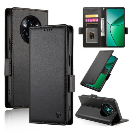 Чохол-книжка Side Buckle Magnetic Frosted Leather для Realme 14 Pro+ - чорний