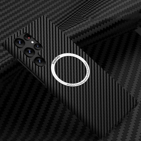 Протиударний чохол Carbon Fiber Texture (MagSafe) для Samsung Galaxy S25 Ultra 5G - чорний