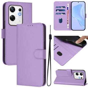 Чохол-книжка з м'яким покриттям (Skin Feel) зі шнурком на Infinix Zero 30 4G - фіолетовий