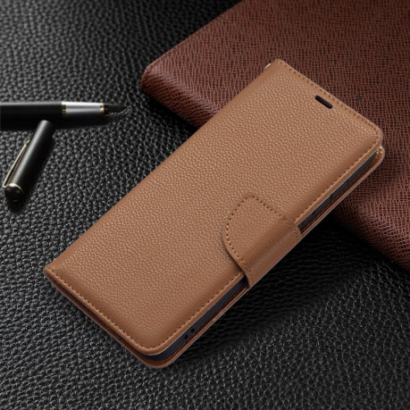 Чохол-книжка Litchi Texture Pure Color Samsung Galaxy S21 FE - коричневий