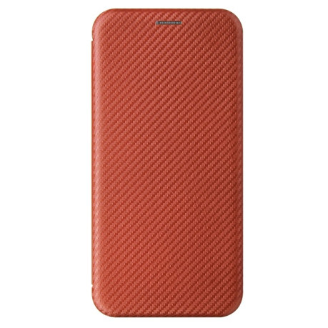 Чехол-книжка Carbon Fiber Texture на Xiaomi Poco M3 - коричневый