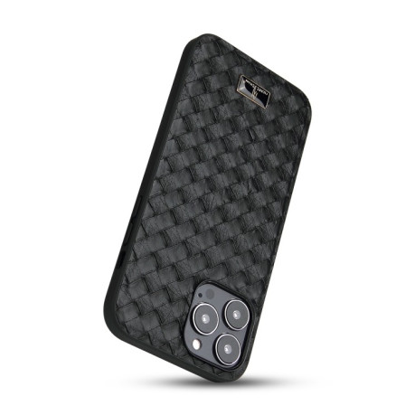 Протиударний чохол Fierre Shann Leather для iPhone 14 Pro Max - Woven Black